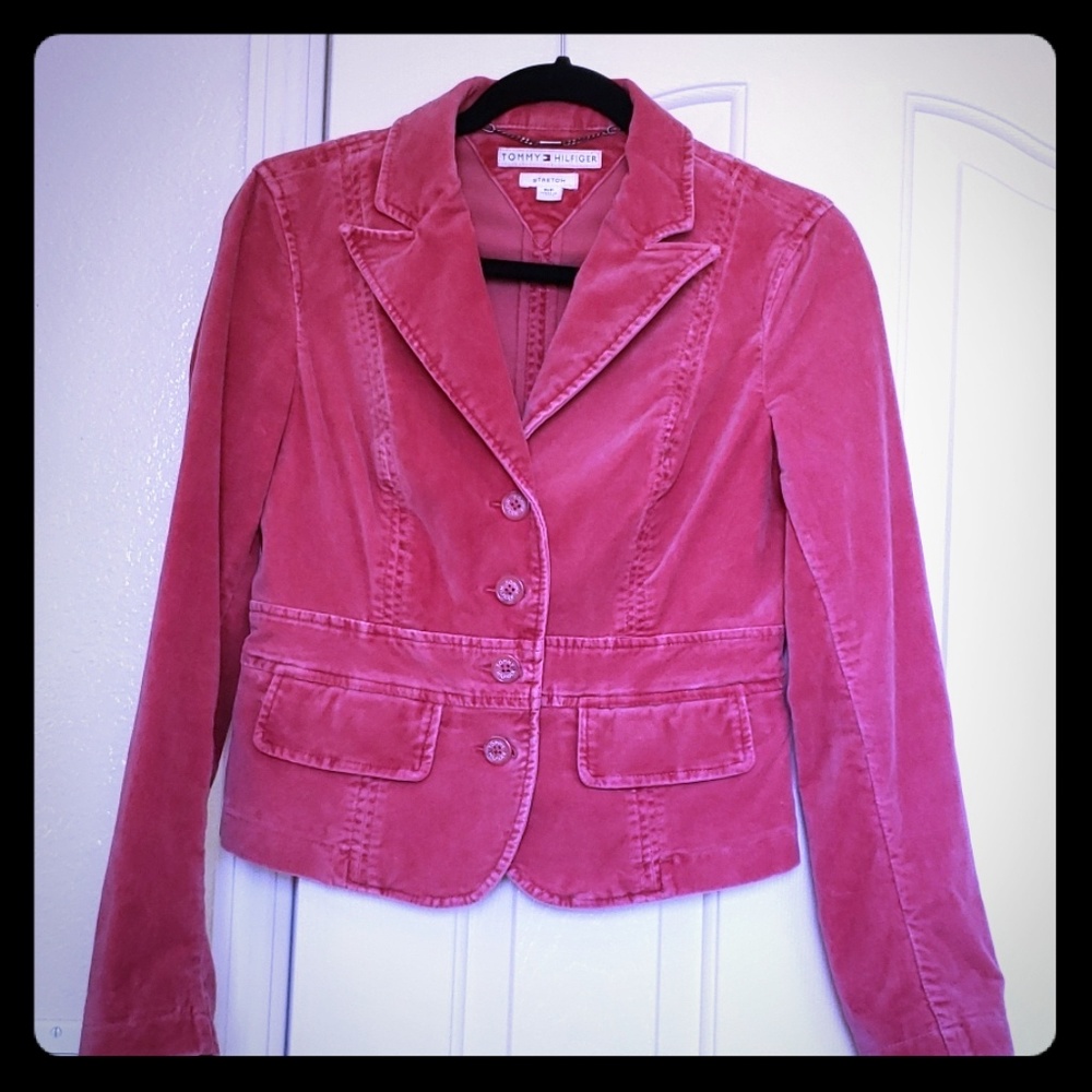 Tommy Hilfiger S/P Stretch Velour Rasberry Jacket